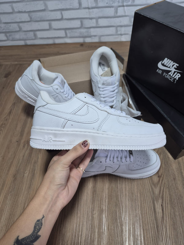 Tênis Air Force Tradicional Branco Couro Premium