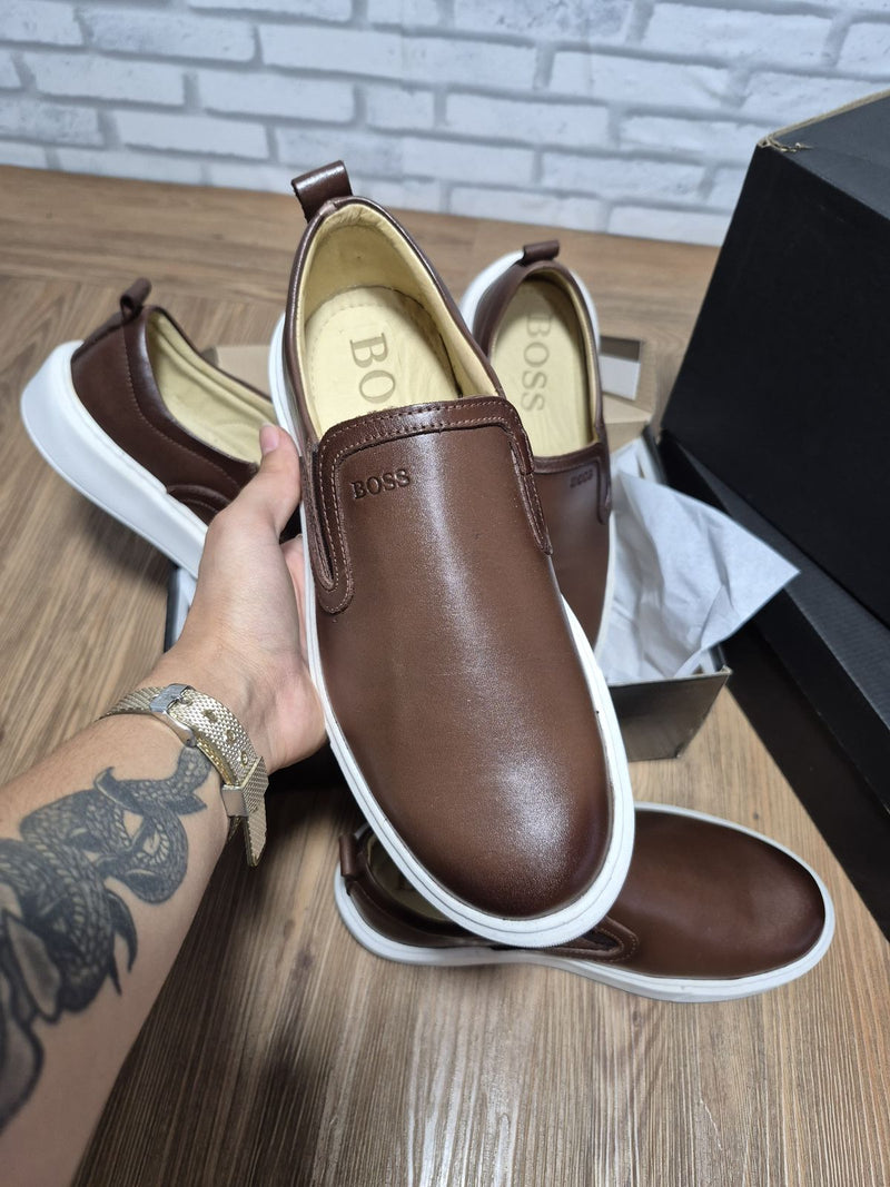 Mocassim Hugo Boss Iate Couro Premium