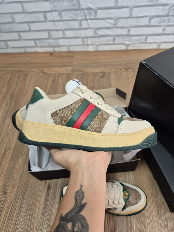 Tênis Lançamento Gucci Screener De Couro